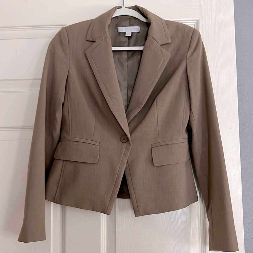 New York & Company tan suit jacket